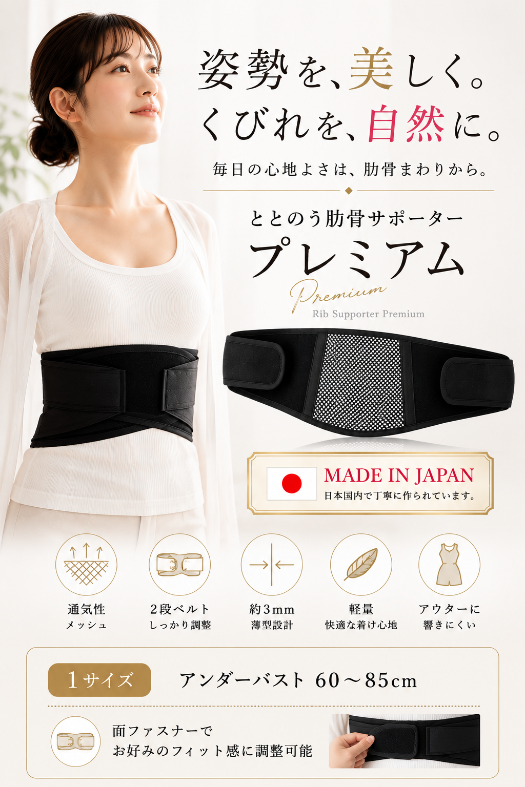 日本製 ととのう肋骨サポータープレミアム