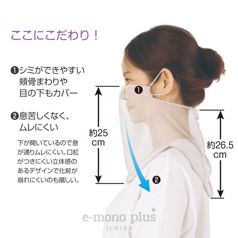 吸水速乾 接触冷感 通気性でムレにくいフェイスカバー